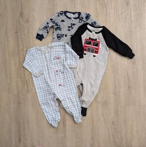 6-9 Month Baby Boy Fleece Footie Pajama Bundle